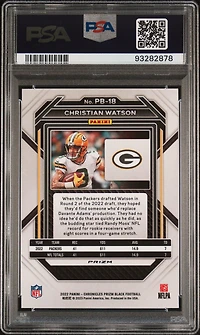 2022 Panini Chronicles Prizm Black Pb18 Christian Watson Silver PSA 9