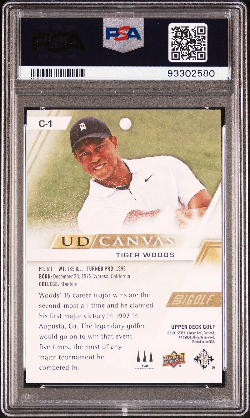 2024 Upper Deck Golf Ud Canvas C1 Tiger Woods PSA 10