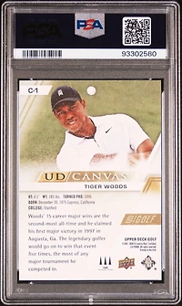 2024 Upper Deck Golf Ud Canvas C1 Tiger Woods PSA 10