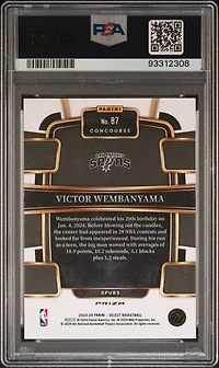 2023 Panini Select 87 Victor Wembanyama Red Cracked Ice PSA 10