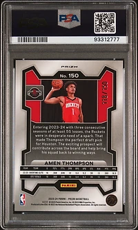 2023 Panini Prizm 150 Amen Thompson Blue Fast Break PSA 9