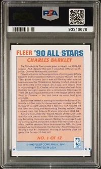 1990 Fleer All-stars 1 Charles Barkley PSA 10
