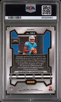2023 Panini Prizm 353 Quentin Johnston Orange Ice PSA 10