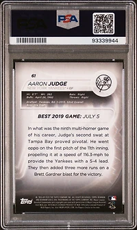 2020 Bowman's Best 61 Aaron Judge PSA 10