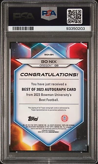 2023 Bowman University Best Best Of 2023 Autographs Boabn Bo Nix Gold PSA 10