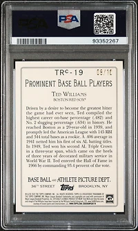 2020 Topps Turkey Red Chrome Trc19 Ted Williams Green PSA 10