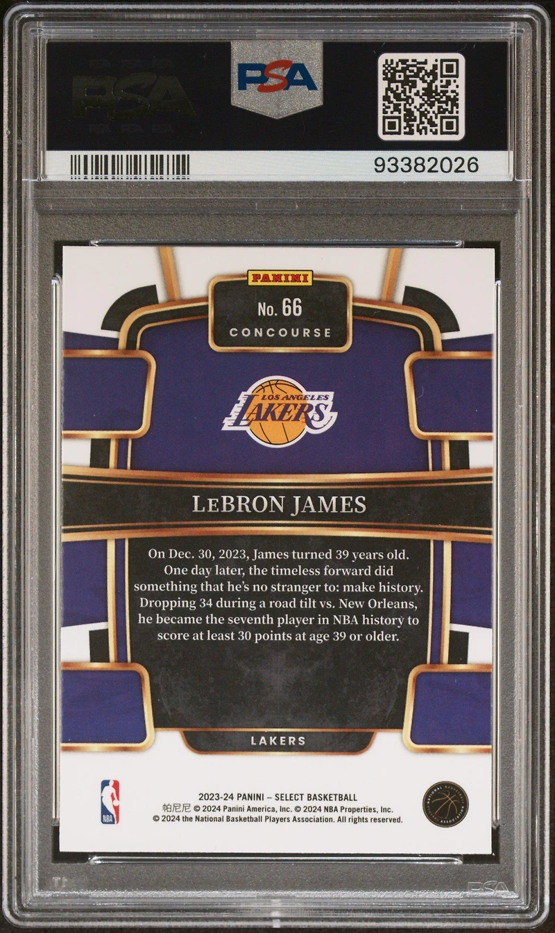 2023 Panini Select 66 Lebron James Blue PSA 10