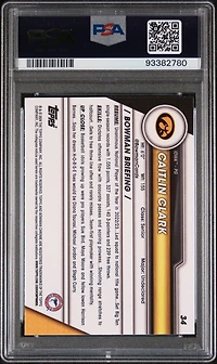2023 Bowman University Chrome Sapphire 34 Caitlin Clark PSA 8