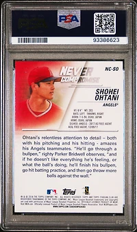 2018 Stadium Club Never Compromise Nc-so Shohei Ohtani PSA 8