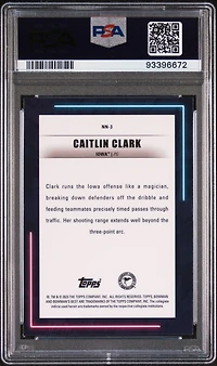 2022 Bowman University Best Neon Neophytes Nn3 Caitlin Clark PSA 8
