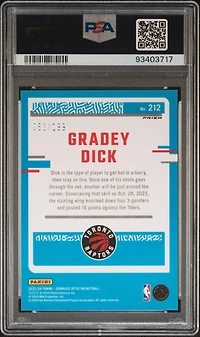 2023 Panini Donruss Optic 212 Gradey Dick Orange PSA 10
