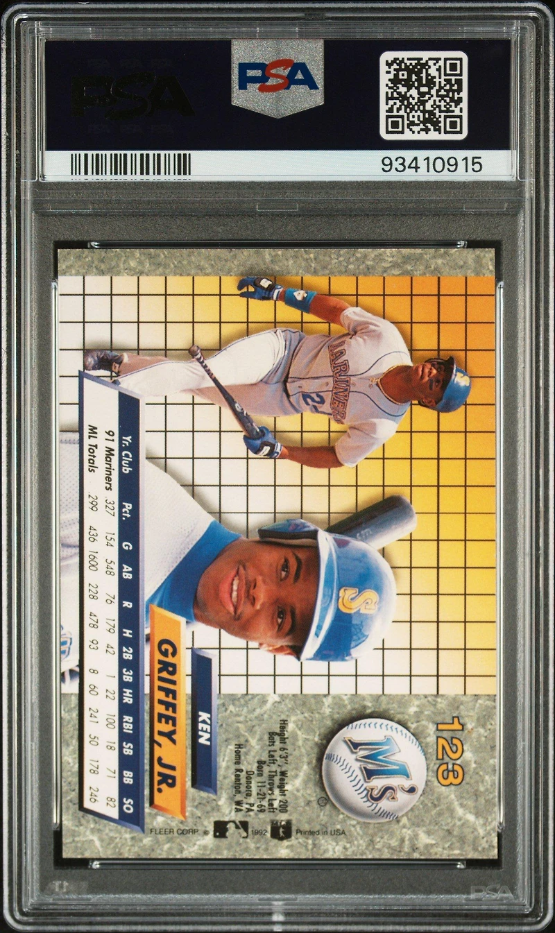 1992 Ultra 123 Ken Griffey Jr. PSA 10