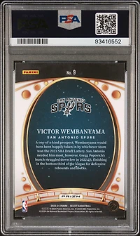 2023 Panini Select Lodestars 9 Victor Wembanyama Tectonic Prizm PSA 9