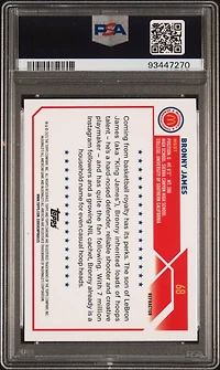 2023 Topps Chrome Mcdonald's All-american 68 Bronny James Refractor PSA 9