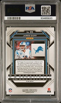 2022 Panini Prizm 95 Jared Goff Light Blue Prizm PSA 9