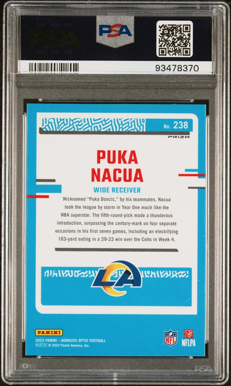 2023 Panini Donruss Optic 238 Puka Nacua Pink PSA