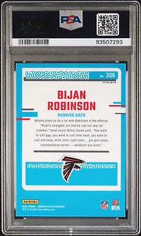 2023 Panini Donruss Optic 206 Bijan Robinson Purple Shock PSA 10