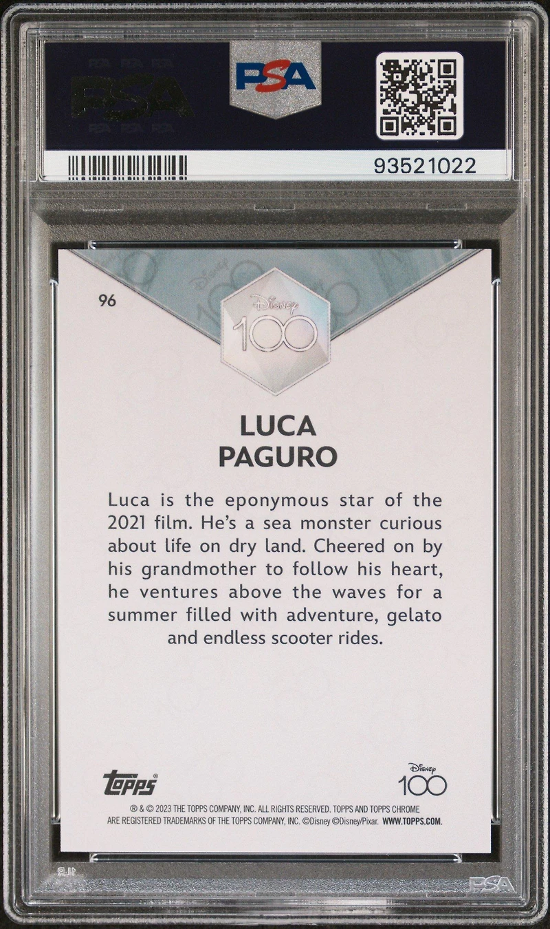 2023 Topps Chrome Disney100 96 Luca Paguro PSA 10