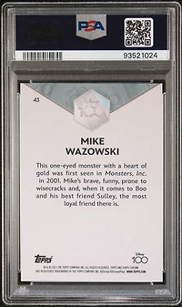 2023 Topps Chrome Disney100 43 Mike Wazowski Pink PSA 10