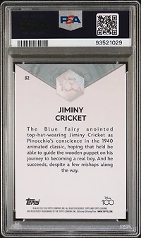 2023 Topps Chrome Disney100 82 Jiminy Cricket Red & Black Wave PSA 10