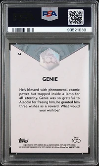 2023 Topps Chrome Disney100 34 Genie Red & Black Wave PSA 10