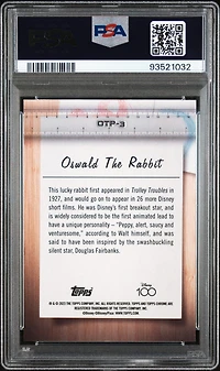 2023 Topps Chrome Disney100 Off The Page Otp3 Oswald The Rabbit Red & Black Wave PSA 10