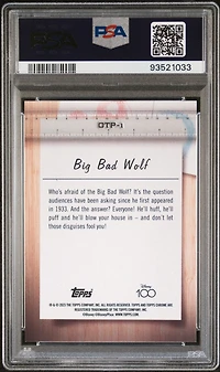 2023 Topps Chrome Disney100 Off The Page Otp1 Big Bad Wolf Red & Black Wave PSA 10