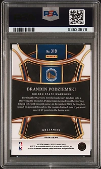 2023 Panini Select 319 Brandin Podziemski Red Cracked Ice PSA 10
