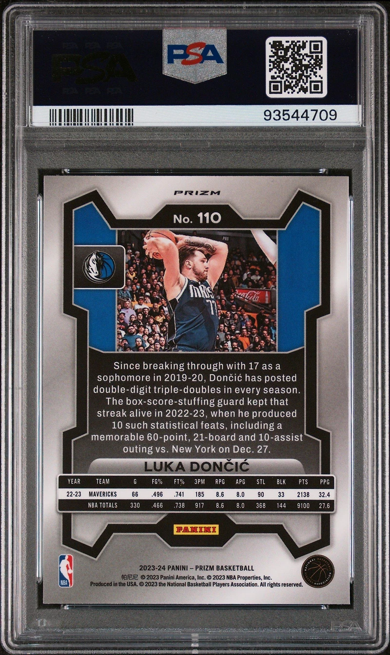 2023 Panini Prizm 110 Luka Doncic Silver Prizm PSA 10