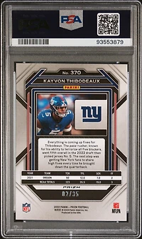 2022 Panini Prizm 370 Kayvon Thibodeaux Red Shimmer PSA 9