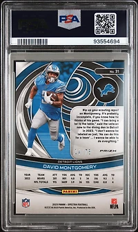 2023 Panini Spectra 31 David Montgomery Hyper PSA 10