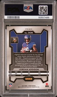 2023 Panini Prizm 308 Jordan Addison Variation-no Huddle PSA 10