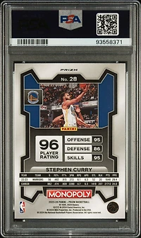 2023 Panini Prizm Monopoly 28 Stephen Curry Go PSA 10