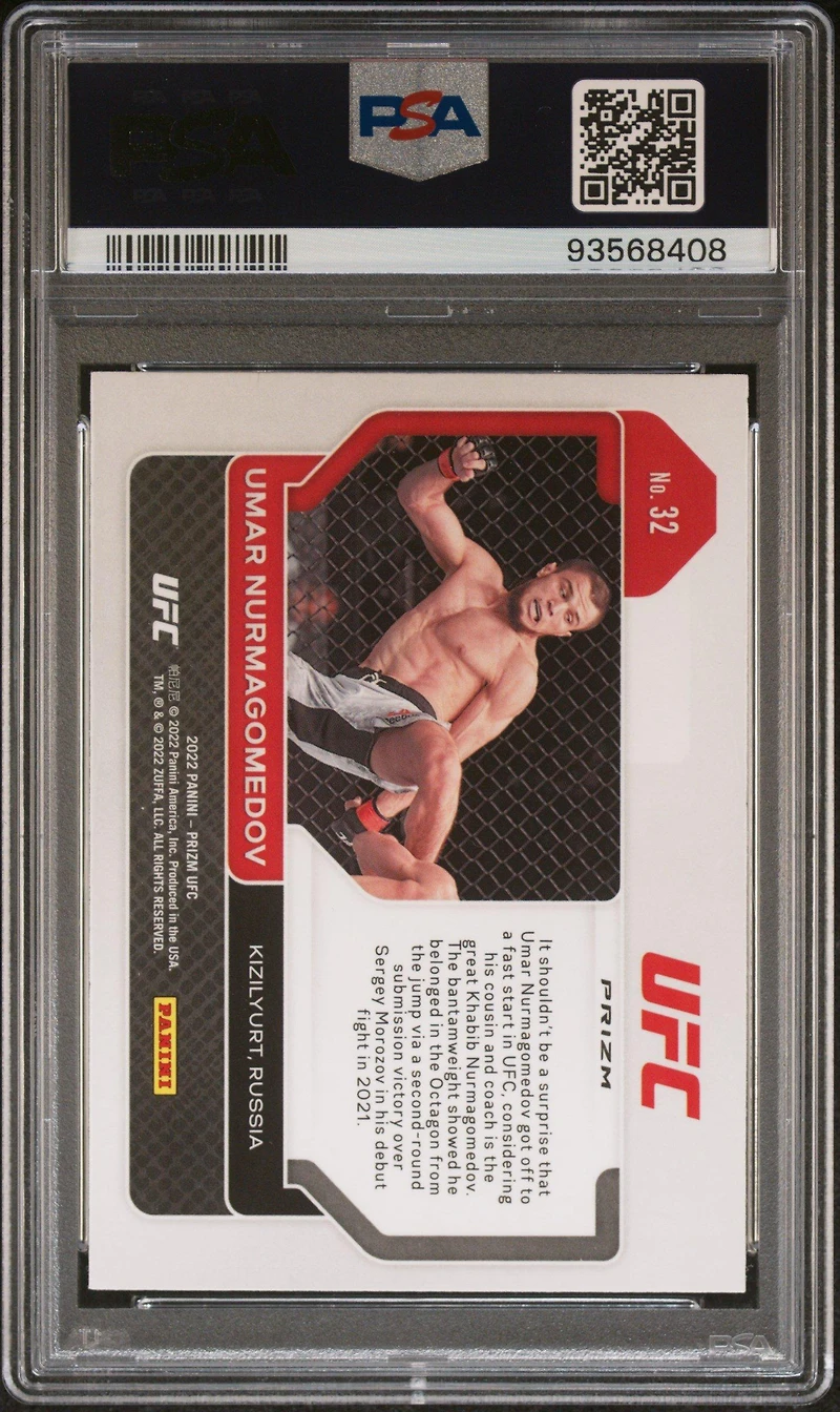 2022 Panini Prizm Ufc 32 Umar Nurmagomedov Silver Prizm PSA 10