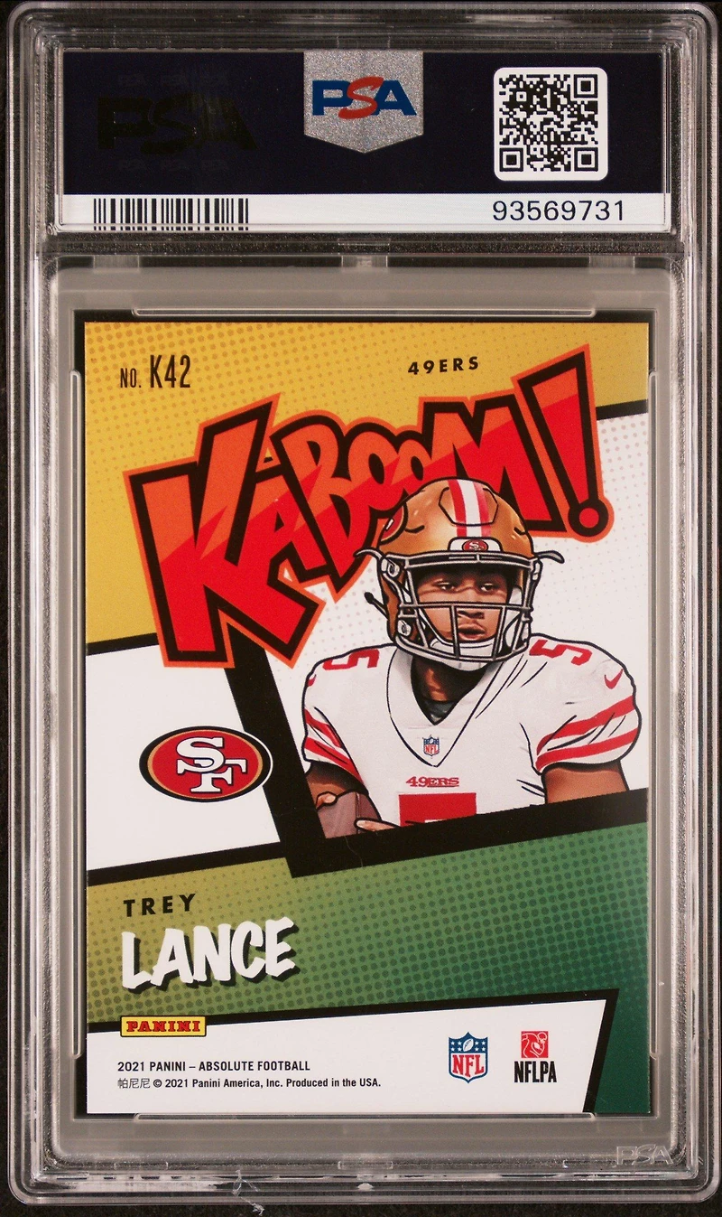2021 Panini Absolute Kaboom! K42 Trey Lance PSA 9