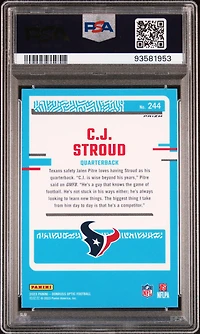 2023 Panini Donruss Optic 244 Cj Stroud Holo PSA 10