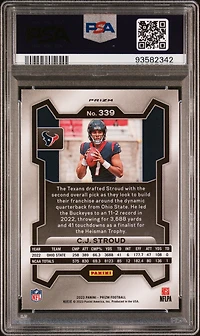 2023 Panini Prizm 339 Cj Stroud Red Sparkle PSA 9