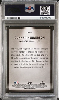 2023 Bowman Spotlights Bs5 Gunnar Henderson PSA 10