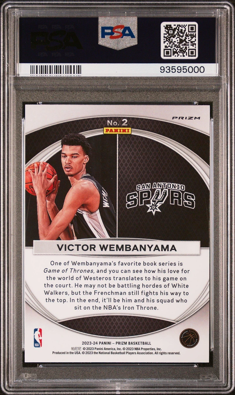2023 Panini Prizm Global Reach 2 Victor Wembanyama Green Prizm PSA 10