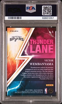 2023 Panini Select Thunder Lane 5 Victor Wembanyama Silver Prizm PSA 10