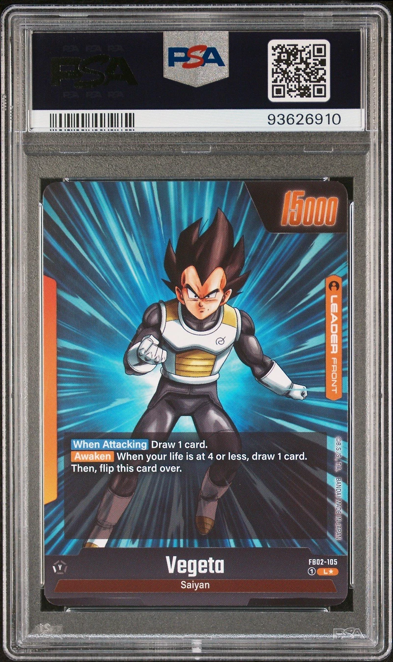 2024 Dragon Ball Super Card Game Fusion World Blazing Aura Fb02- Vegeta Alternate Art PSA 10
