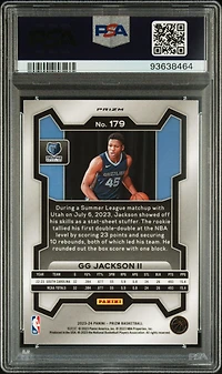 2023 Panini Prizm 179 Gg Jackson Ii Green Prizm PSA 10