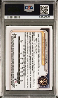 2024 Bowman Mega Box Chrome Prospects 140 Jackson Chourio Yellow PSA 10