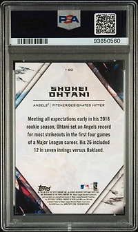 2018 Topps Fire 150 Shohei Ohtani PSA 9