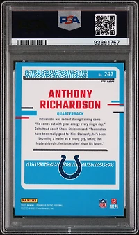 2023 Panini Donruss Optic 247 Anthony Richardson Purple Shock PSA 10