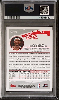 2005 Topps 200 Lebron James PSA 10