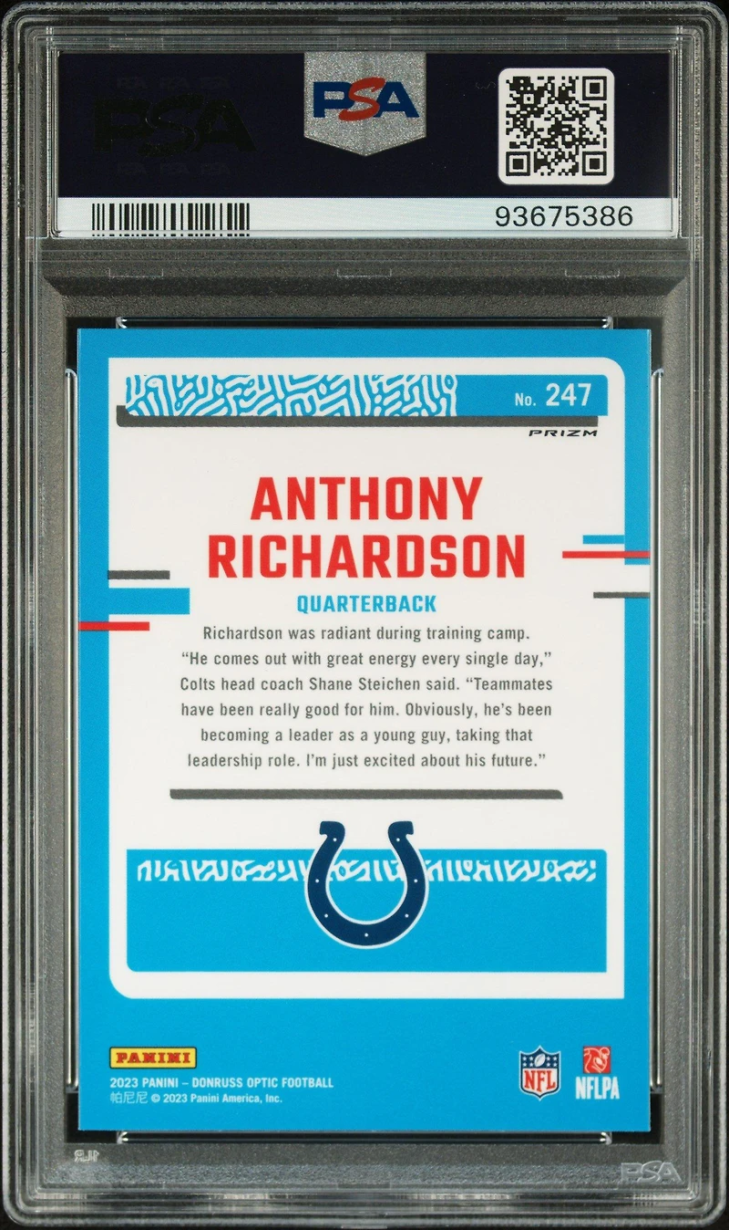 2023 Panini Donruss Optic 247 Anthony Richardson Holo PSA 10