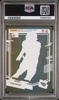 2023 Panini Clearly Donruss 88 Tyjae Spears Green PSA 9