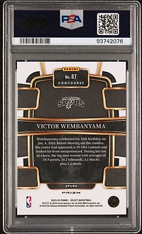 2023 Panini Select Victor Wembanyama Green Shock PSA 10