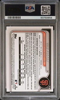 2024 Bowman Chrome Prospects Bcp83 Cole Foster Green Shimmer Refractor PSA 10